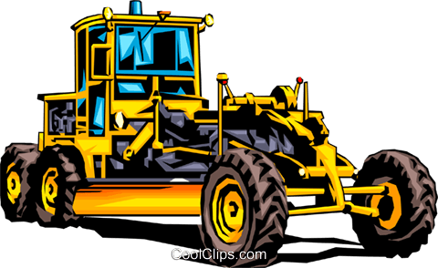 Grader Royalty Free Vector Clip Art Illustration - Heavy Equipment Grader Operator Wall Clock (480x294)