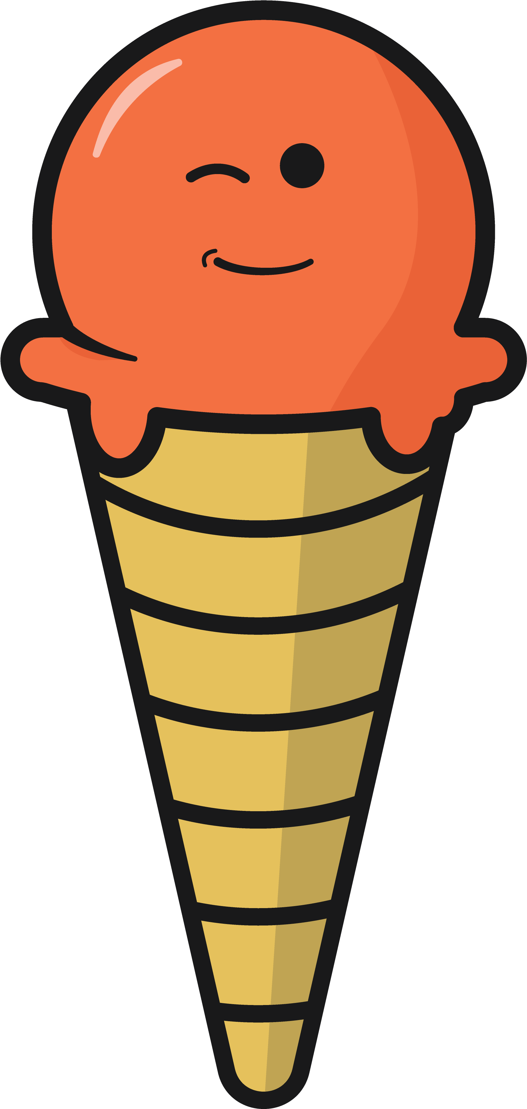 Cute Winking Ice Cream - Soy Ice Cream (4350x4032)