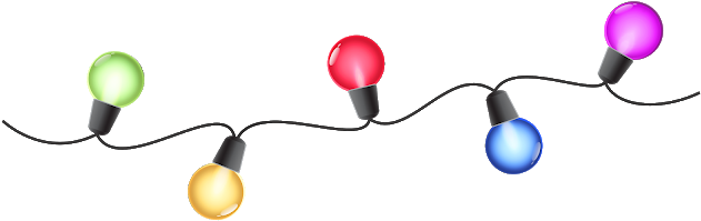 Candles Lights Lamps - Transparent Clip Art Christmas Lights (640x210)