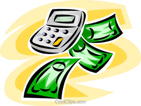 Calculator With Dollar Bills Royalty Free Vector Clip - Mobile Phone (480x364)