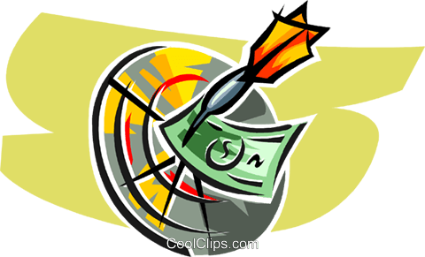 Dartboard With Dart And Dollar Bills Royalty Free Vector - Emblem (480x291)