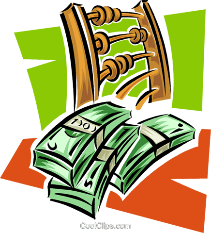 Abacus And Dollar Bills Royalty Free Vector Clip Art - Abacus And Dollar Bills Royalty Free Vector Clip Art (436x480)