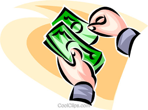 Counting Dollar Bills Royalty Free Vector Clip Art - Illustration (480x358)