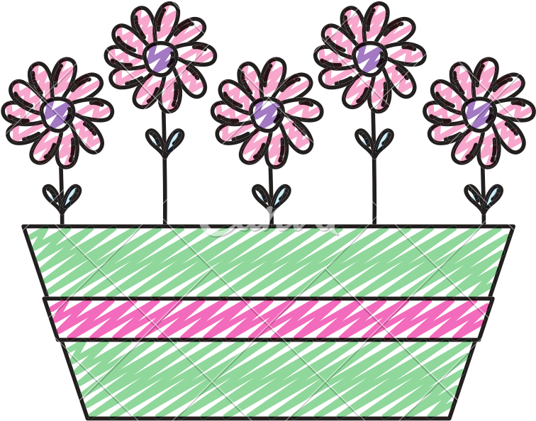 Flowers Inside Plant Pot - Flowerpot (800x800)