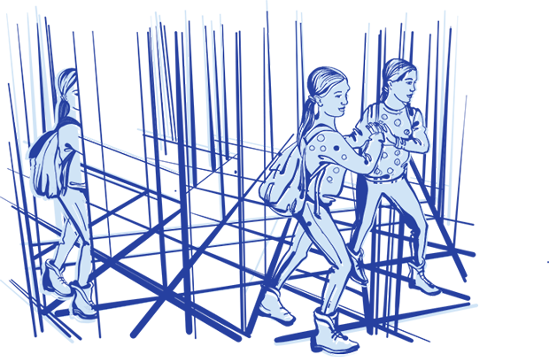 Mirror Maze - Maze Of Mirrors Drawing (620x409)