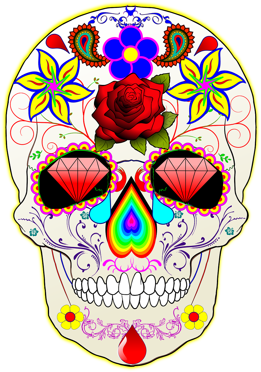 Dia De Los Muertos Memories - Diamond Sugar Skull Journal: 160 Page Lined Journal/notebook (1097x1280)