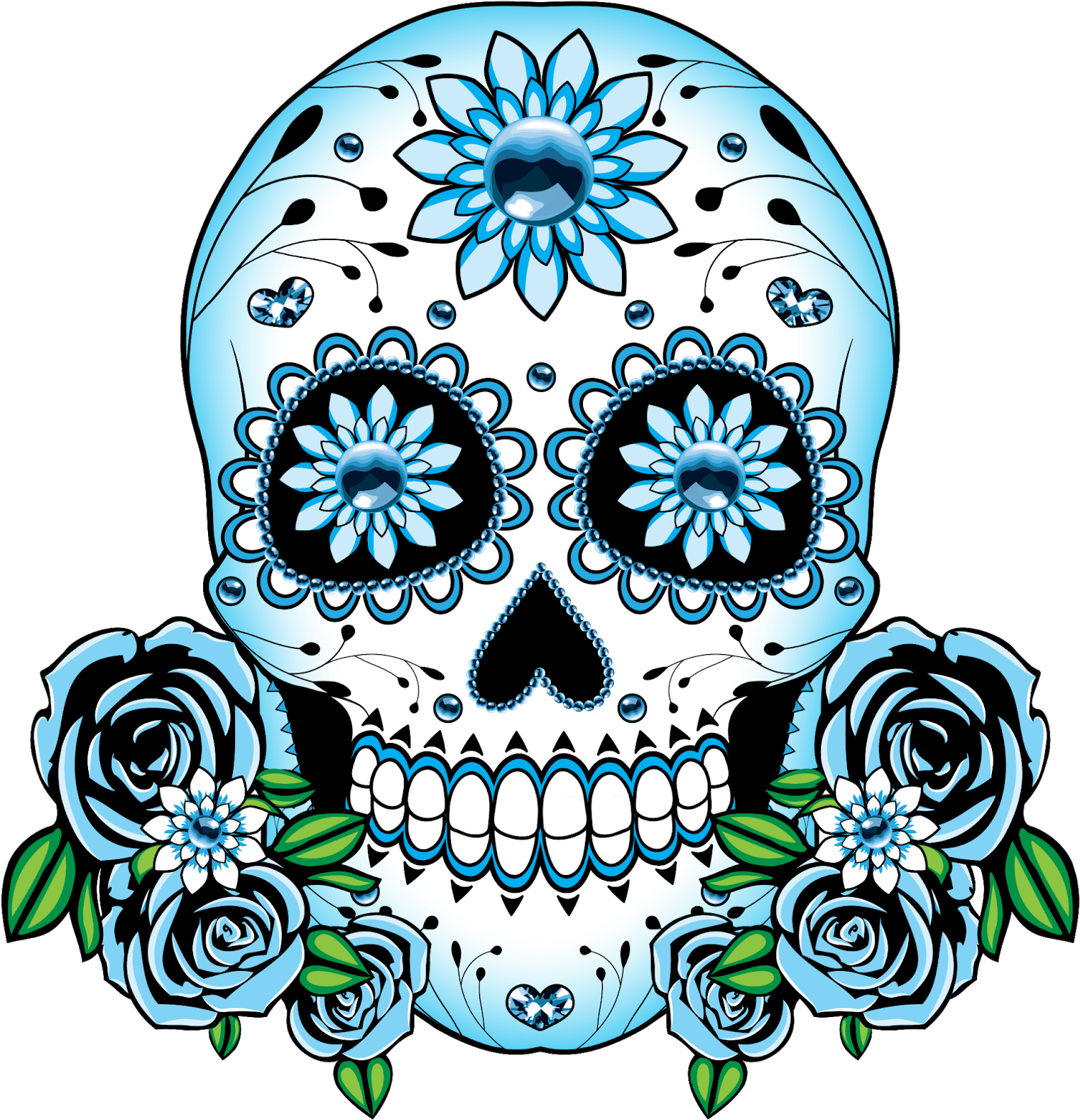 Le Kon Celebrates Día De Muertos - Blue Sugar Skull (1600x1600)