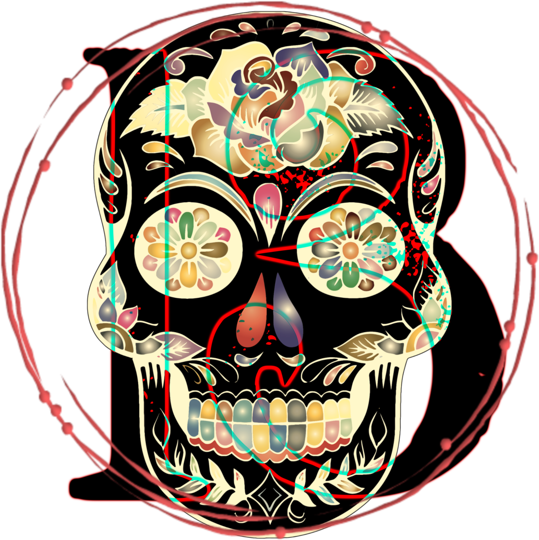 13 Minutes - Calavera Dia De Muertos Png (2000x2000)