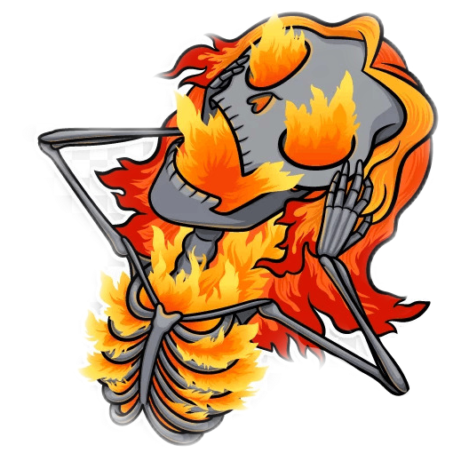 Angry Catrina Halloween Diademuertos Fire Fuego Happyha - Catrina Calavera Telegram Stickers (510x519)