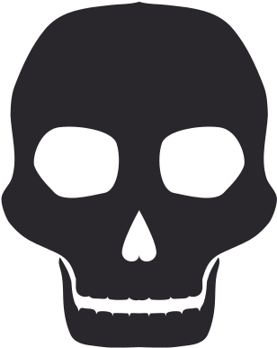 Caution Danger Advert - Skull (550x550)