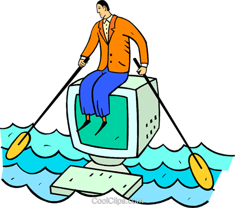 Man Rowing A Computer Royalty Free Vector Clip Art - Song (480x426)
