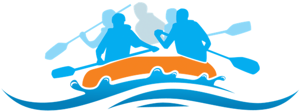 Raft Clipart River Rapids - White Water Rafting Logo (600x232)