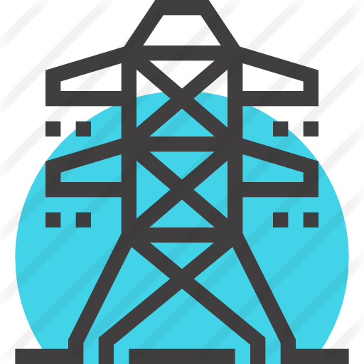 Power Line Free Icon - Transmission Tower (512x512)