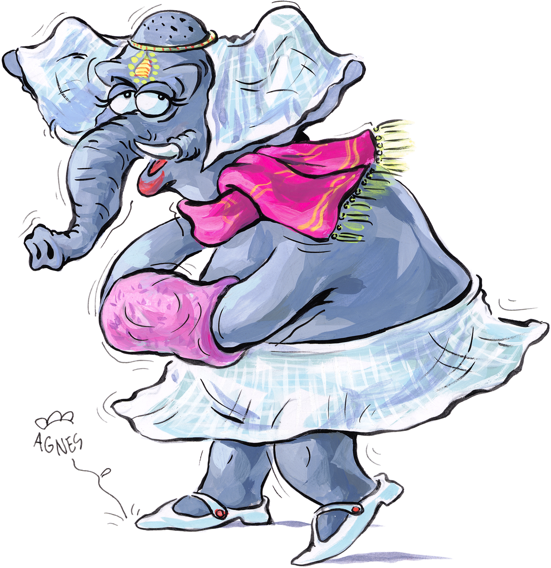 Elefant Frau Weibche - Caricature (1938x1985)