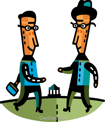 Businessmen Greeting Each Other Royalty Free Vector - Cartoon (413x480)