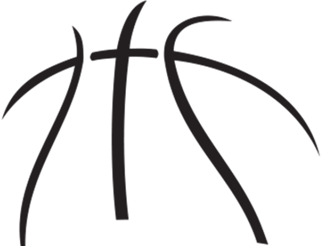 Volleyball Clipart Lace - Basketball Team Logo Black And White (640x480)