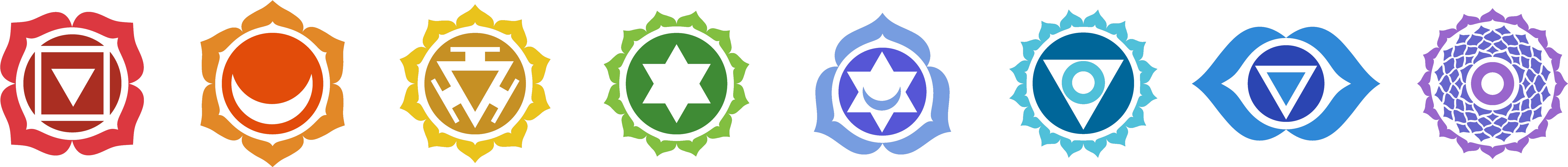 Chakra Symbols, Seven Chakras, Chakra Healing, The - Chakras Png (7559x870)