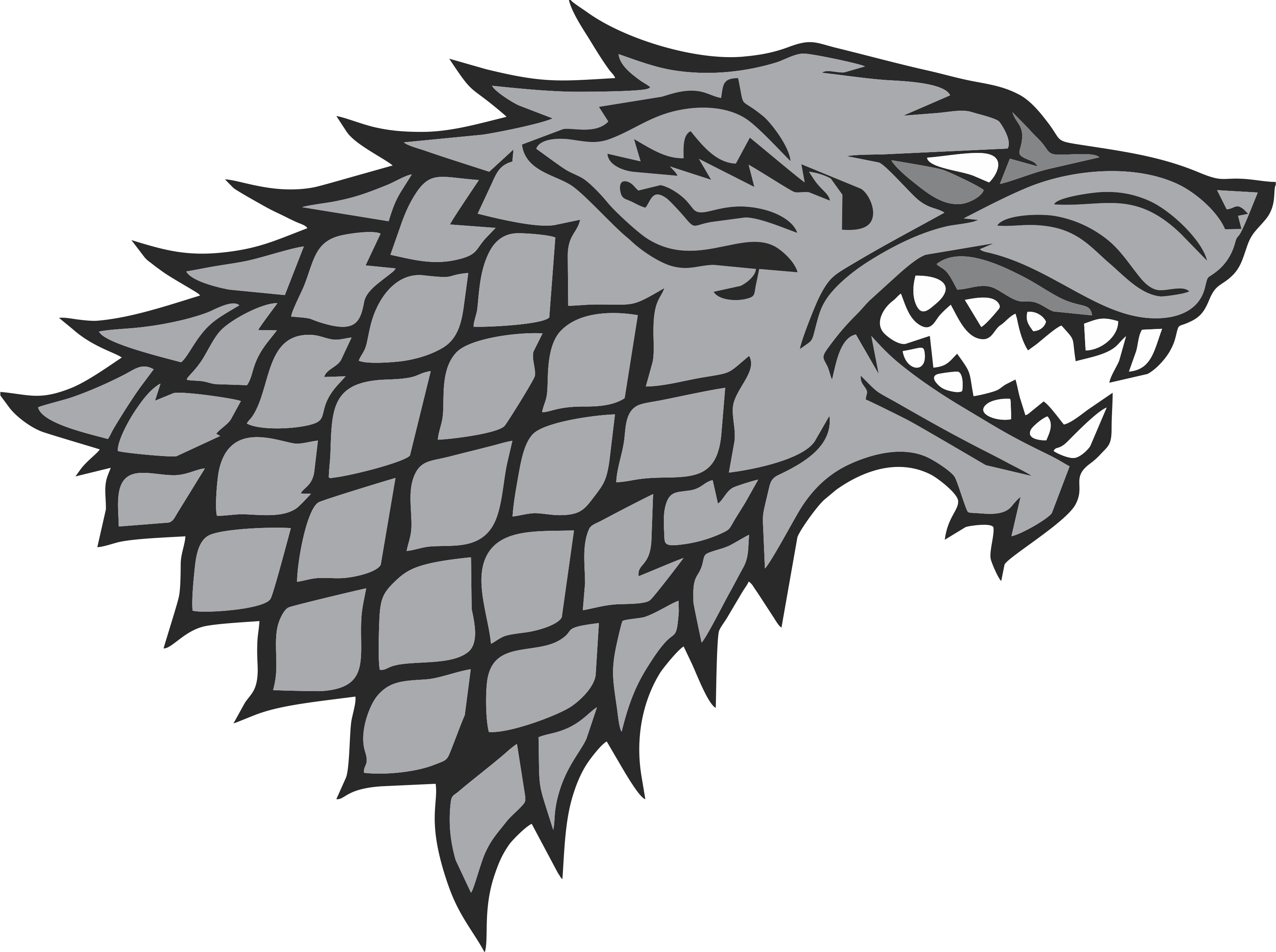 House Stark Direwolf Head By Mattvine - Stark Logo (3262x2434)
