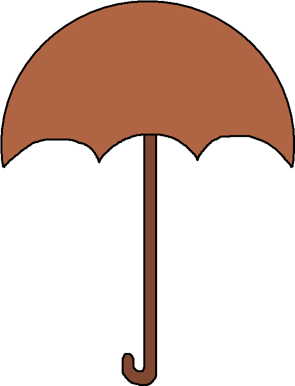 Clipart Umbrella Brown - Brown Umbrella Clipart (617x807)