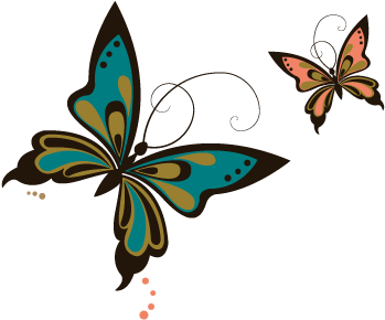 Blue And Coral Butterflies Transformation - Butterfly (400x300)