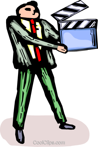 Businessman With A Clapper Board Royalty Free Vector - Businessman With A Clapper Board Royalty Free Vector (321x480)