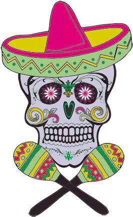 Taco Clipart Tequila - Sugar Skull Fridge Magnet, Fantasy/emo (300x469)