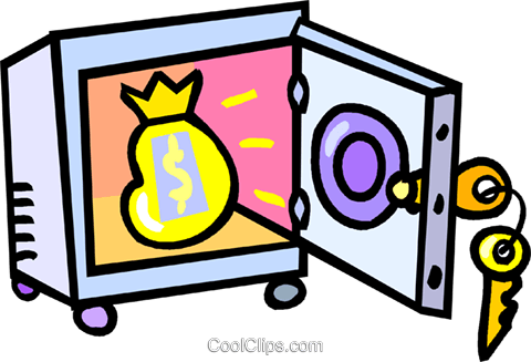 Vault With A Bag Of Money Royalty Free Vector Clip - Hotel (480x327)
