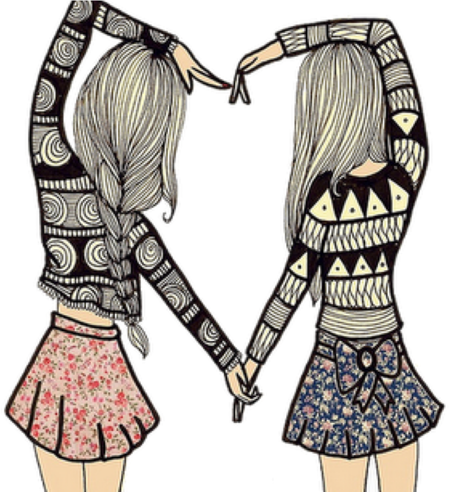 Graphic Transparent Download Best Friends Forever Sketch - Cute Best Friend Backgrounds (960x960)