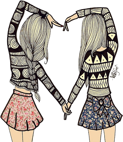 Bestfriend Drawing Clip Art - Desenhos De Melhores Amigas (486x498)