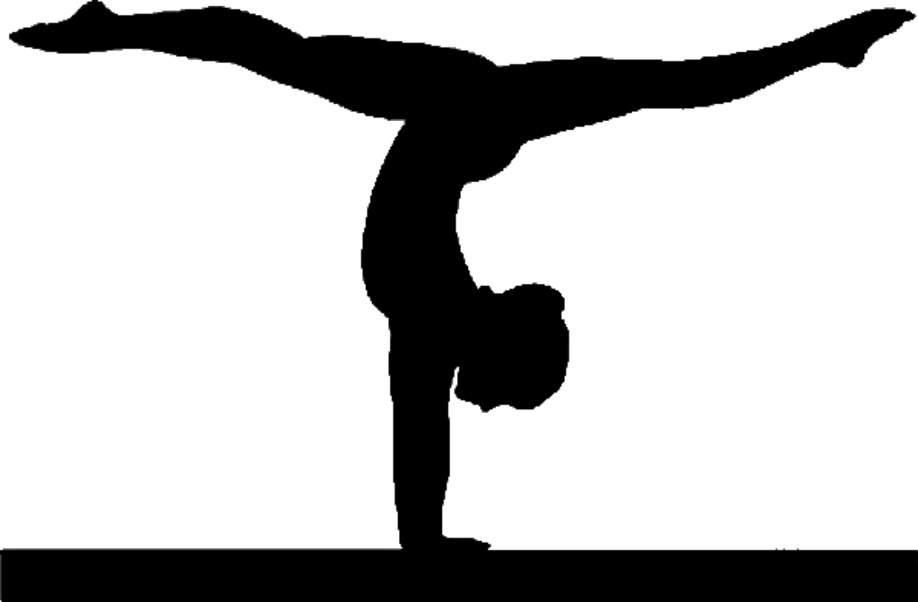 Clip Free Download Gymnastics Png Flip Transparent - Black And White Gymnast (1024x672)