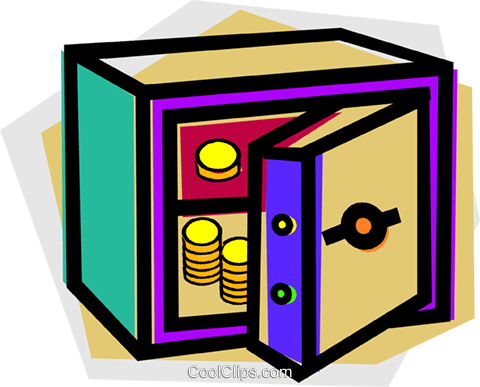 Vaults And Safes Royalty Free Vector Clip Art Illustration - Fundraising (480x387)