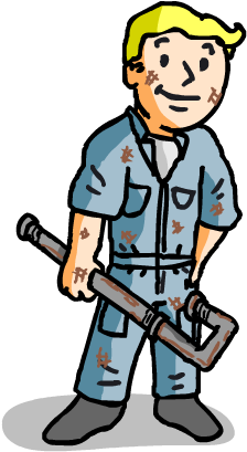 Vault Boy Perks Png Clipart Black And White Stock - Gif Of Vault Boy Transparent (500x500)