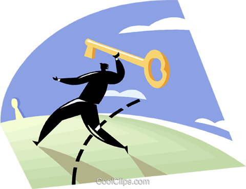 Businessman With Key And Keyhole Royalty Free Vector - Education (480x369)