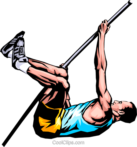 Pole Vaulter Royalty Free Vector Clip Art Illustration - Pole Vault (448x480)