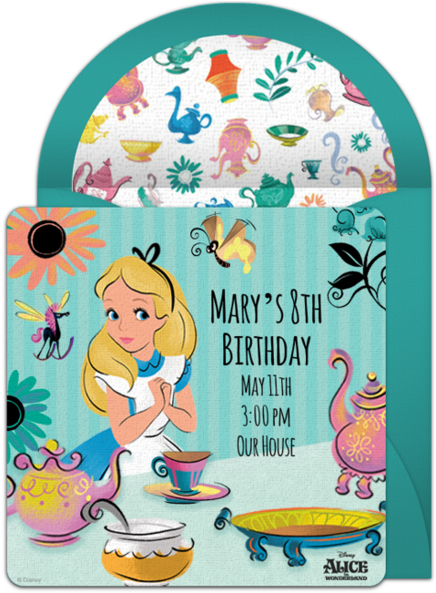 Communion Clipart Save The Date - Invitation Alice In Wonderland (650x650)