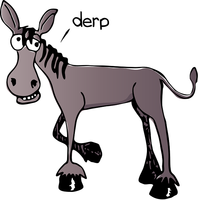 Derpy Donkey Cartoon Clipart Donkey Clip Art - Derp Donkey (632x640)