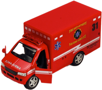Red Ambulance Toy - Kinsmart Fire (400x400)