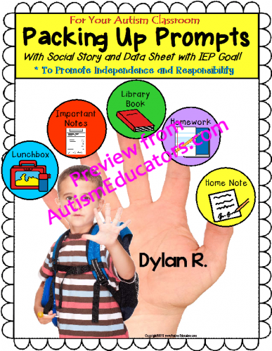 Clip Art Royalty Free Library Autism Packing Up Prompts - Social Story For Packing Up (500x500)