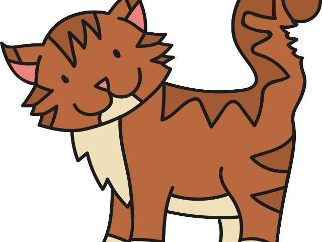 Kitten Clipart Wildcat - Animales Con Pelo Dibujo (640x480)