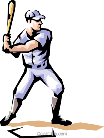 Baseball Player Royalty Free Vector Clip Art Illustration - Coloring Book (361x480)