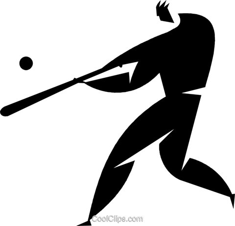 Baseball Player At Bat Royalty Free Vector Clip Art - Illustration (480x462)