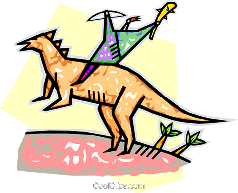 Ancient Man Symbol Riding A Dinosaur Royalty Free Vector - Human (480x388)