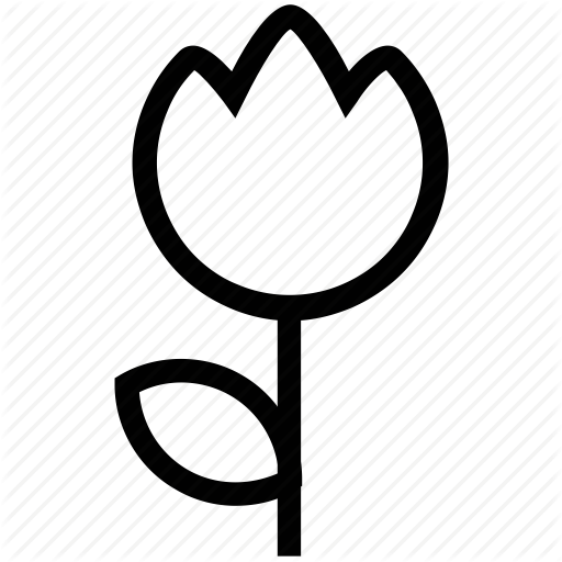 Download Tulip Outline Icon Clipart Flower Tulip Clip - Flower Icon Outline Png (512x512)