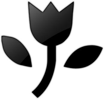 Tulip Clipart Icon - Black Flower Icon (512x512)