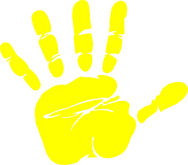 Graphic Black And White Yellow Frames Illustrations - Transparent Yellow Hand Print (600x527)