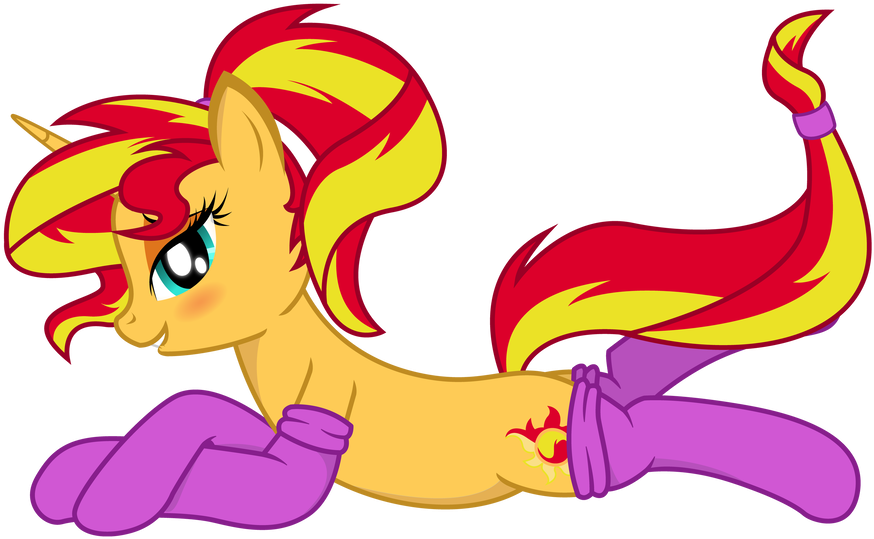 Sunset Shimmer With Ponytails In Socks By Zuko42 - Digital Art (1024x576)