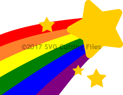 Image Black And White Pp Rainbow Star Svg Cutting Files - Rainbow Shooting Star Clipart (400x309)