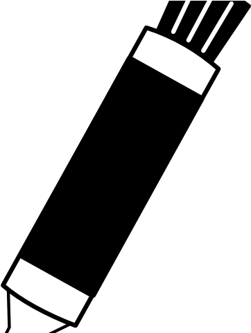 Markers Clipart Black And White Crafts And Arts Rh - Board Marker Coloring Pages (378x480)