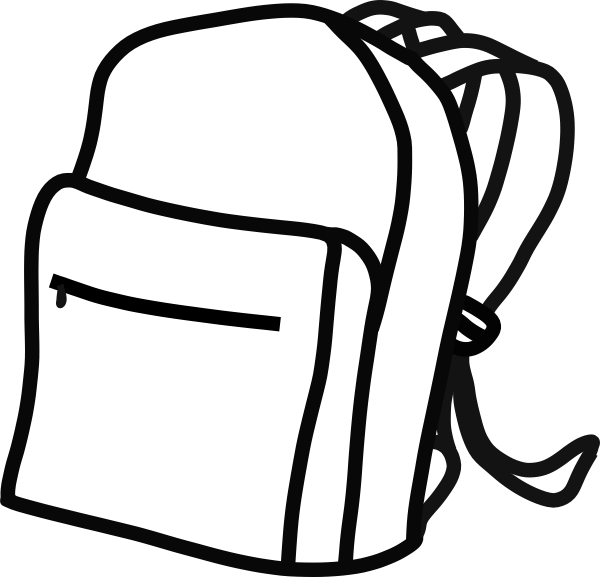 Clipart School Bag E69 - Bag Clipart Black And White (600x577)