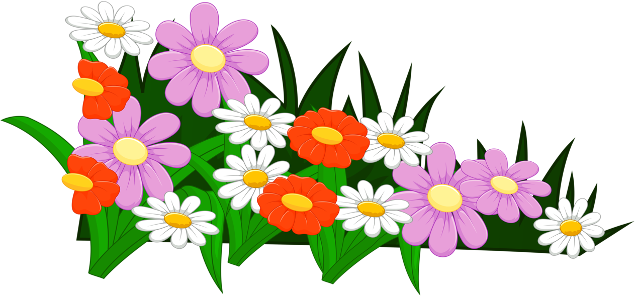 Фотки Flower Clipart, Clipart Images, Embroidery Designs, - Hierba Con Flores Animada (1280x616)